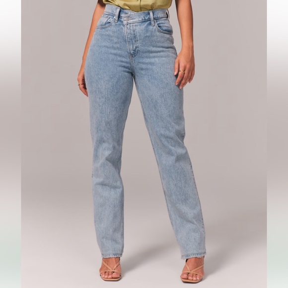 Abercrombie & Fitch Denim - $89 Abercrombie and Fitch Assymetrical 90s Slim Straight Ultra High Rise Jeans